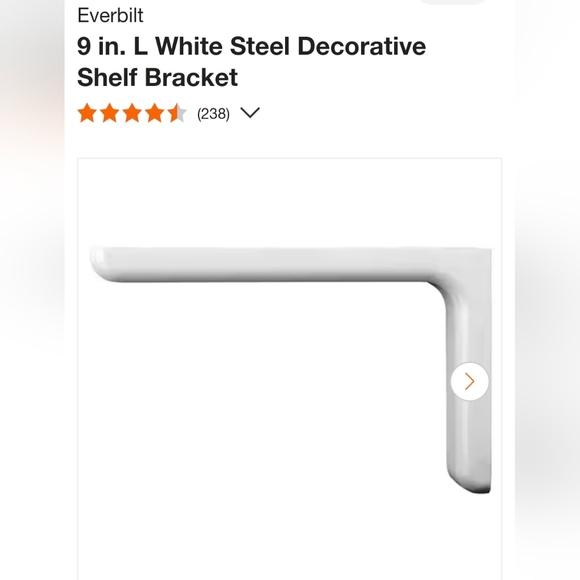 Set of 2Everbilt 9 in. L White Steel Decorative Shelf Bracket - Picture 2 of 11